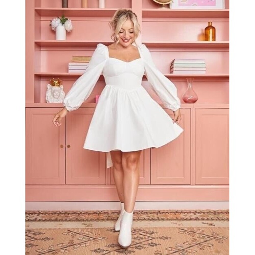 Amazon The Drop x Rachel Martino Women’s Back Bow Mini Dress White Size Small